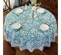 QIAOH Nappe Ronde Plastique Diameter 180cm, Nappe Ronde Anti Tache, Toile Cirée Ronde, Nappe De Table Ronde, Nappe Cuisine De Table À Manger Fête Banquet Mariage Anniversaire