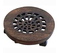 QIAOH Porte Plante A roulettes Diameter 25cm, Pot De Fleurs Mobile Base Porte Fleurs avec 4 Rouletts Plante Pot De Fleurs Support en MéTal Chariot Jardin IntéRieur Ou ExtéRieur