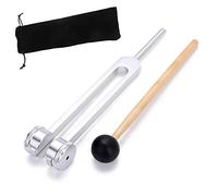 Qiaohome Fourchette d'accordage 128 Hz, fréquence C-128, fourche d'accordage non magnétique en alliage d'aluminium pour la guérison avec marteau de