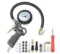 Qiaohome Jauge de pression de pneus de voiture 220 psi avec outil de valve compresseur d'air pour voiture, moto, vélo, camion