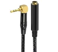 QIAOLIDA Câble d'instrument 6,35 mm coudé vers droite 3,5 mm mâle stéréo 6,35 mm femelle câble d'interconnexion pour guitare