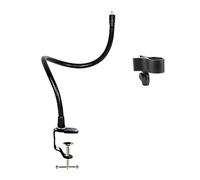QIAOLIDA Support de microphone flexible à 360 degrés en col de cygne avec clip pour montage de micro, lampe de poche, accessoires