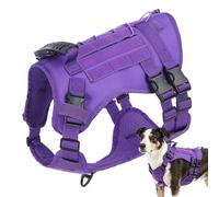 Qiaonan Harnais pour chien No Pull - Anti-traction, antidérapant, réglable - Harnais d'entraînement pour chiens de taille moyenne - Pour la randonnée, la chasse, les voyages, la vie quotidienne, les