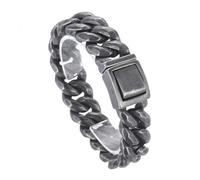 Qiaonitu Bracelet gourmette à maillons cubains 12/15/19 mm pour homme style punk hip-hop rétro en acier inoxydable tendance pour fête, 8.66inches, Acier inoxydable, Pas de gemme