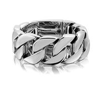 Qiaonitu Bracelet gourmette cubain en acier inoxydable plaqué or 18 carats pour homme et femme 24 mm, 21.5cm, Acier inoxydable, Pas de gemme