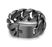 Qiaonitu Bracelet gourmette pour homme en acier inoxydable argenté doré 31 mm, 24cm, Acier inoxydable, Pas de gemme