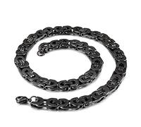 Qiaonitu Chaîne byzantine en acier inoxydable pour homme et femme - 6 mm/8 mm/10 mm - Couleur or et argent - Chaîne plate - Bijoux, 8MM Wide, Acier inoxydable, Pas de gemme