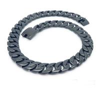 Qiaonitu Chaîne cubaine lourde et épaisse de 24 mm pour homme et femme, style hip-hop, Miami, or 18 carats, argent 316L, en acier inoxydable 316L, bijoux de 40,6 à 71,1 cm, 50cm, Acier inoxydable, Pas