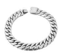 Qiaonitu Chaîne cubaine lourde et épaisse de 24 mm pour homme et femme, style hip-hop, Miami, or 18 carats, argent 316L, en acier inoxydable 316L, bijoux de 40,6 à 71,1 cm, 55cm, Acier inoxydable, Pas