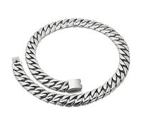Qiaonitu Collier chaîne cubaine en acier inoxydable 316L poli pour homme et femme Style punk rock 20 mm, 65cm, Acier inoxydable, Pas de gemme