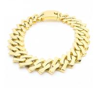Qiaonitu Collier ras du cou en acier inoxydable plaqué or 18 carats pour homme et femme - 20 mm/32 mm - Style punk rétro cubain - 45 cm - Sans pierre précieuse