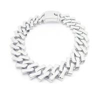 Qiaonitu Collier ras du cou en acier inoxydable plaqué or 18 carats pour homme et femme - 20 mm/32 mm - Style punk rétro cubain - 50 cm - Sans pierre précieuse