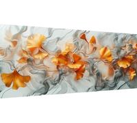 Qiaoqoo Feuille Peinture Diamant Adulte,Or gris Diamond Painting Grand Format 75x30cm Broderie Diamant Kit Complet, Painting Diamant Enfant Strass Point de Croix pour Décoration Chambre