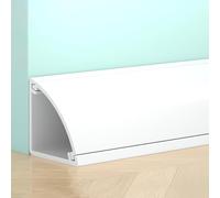 QiaoRong Passe Cable Sol Autocollant en PVC pour Angle Mural Cache Cable Passage Bureau Protège Les Câbles et Prévient Les Chutes de Câbles(White,3x3cm/1.2x1.2in)