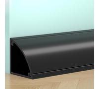 QiaoRong Passe Cable Sol Autocollant en PVC pour Angle Mural Cache Cable Passage Bureau Protège Les Câbles et Prévient Les Chutes de Câbles(Black,1.4x1.4cm/0.6x0.6in)