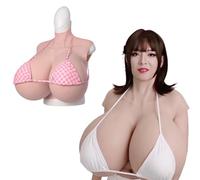 QIAOYIQIAO 4ème Génération Bonnet S-Bonnet Z-Bonnet Large Forme Réaliste de Seins en Silicone Faux Seins pour Cosplay Travestis Transgenre (Color 3, Z Cup)