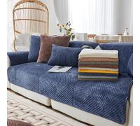 QIAQ Housses de canapé en peluche douce 1 2 3 4 places, housses de canapé antidérapantes pour L d'angle, protège-meubles lavables, housses de coussin de canapé (90x160 cm, bleu royal)