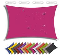 QIAQ Toile Ombrage Imperméable,Voile Ombrage Rectangulaire Toile Ombrage, Offre Une Protection Contre Les UV,pour Patio Être Applicable Jardins, Balcon Et Pergola (4x4m,Couleur Rose)