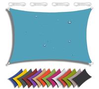 QIAQ Voile d'ombrage rectangulaire imperméable avec protection solaire anti-UV à 95 % - Pour jardin, terrasse, fête, pergola, balcon - 2 x 2 m - Bleu lac