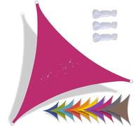 QIAQ Voile d'ombrage triangulaire imperméable à angle droit, bloque 95 % des rayons UV, pour extérieur, jardin, terrasse, avec corde gratuite (2 x 2 x 2 m, rose vif)