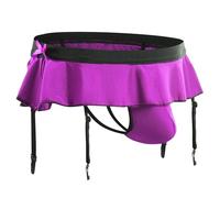 QiaTi Sissy Pouch Culotte pour homme Crossdresser Sous-vêtements pour homme Jupe G-string String Slip avec jarretière, 3 - Violet, taille unique