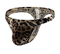 QiaTi String pour homme Léopard Sexy Sous-vêtements G String pour Tigre Tanga Hommes Thongs Slip, B#léopard, M