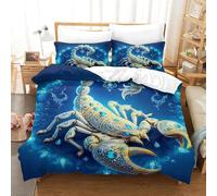QIAVXZIP 3D Géométrique Scorpion Sets Housse De Couette 3 Pièces Animaux Parure De Lit avec 2 Taies d'oreiller Fermeture Éclair pour Femmes Hommes King(220x240cm)