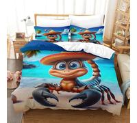 QIAVXZIP 3D Géométrique Scorpion Sets Housse De Couette 3 Pièces Animaux Parure De Lit avec 2 X Taies d'oreiller Fermeture Éclair pour Adultes Enfants Filles King(220x240cm)