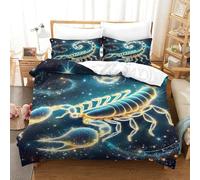QIAVXZIP 3D Imprimé Scorpion Sets Housse De Couette 3 Pièces Animaux Parure De Lit avec 2 Taies d'oreiller Fermeture Éclair pour Femmes Hommes King(220x240cm)