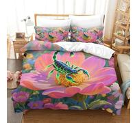 QIAVXZIP 3D Imprimé Scorpion Sets Housse De Couette 3Pcs Literie avec 2 X Taies d'oreiller Fermeture Éclair Microfibre King（220x240cm）