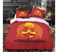 QIAVXZIP Canard de Yoga Assis Impression 3D 3 pièces Housse de Courtepointe Housse de lit Microfibre Doux hypoallergénique pour bébés Adolescents Adultes Super King（260x220cm）