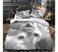 QIAVXZIP Chien Heureux Qui Court Impression 3D 3 pièces Housse de Couette Housse de Courtepointe Microfibre Fermeture éclair Anti-acariens pour garçons Enfants Hommes King（220x240cm）