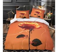 QIAVXZIP ElectricRose Impression 3D 3 pièces Housse de Couette Housse de Courtepointe Microfibre hypoallergénique Fermeture éclair pour garçons Filles Adultes Super King（260x220cm）