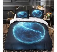 QIAVXZIP ElectricSphere Impression 3D 3 pièces Housse de Courtepointe Style FantasyEnergy Housse de Couette Microfibre hypoallergénique Anti-acariens pour bébés garçons Adultes King（220x240cm）