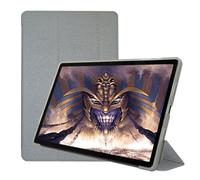 Qiawum Étui portefeuille pour tablette Teclast P30T / P30 10,1", en cuir PU, fin, multi-angles de vue, avec fonction veille/réveil automatique, coque arrière rigide de protection (argent)