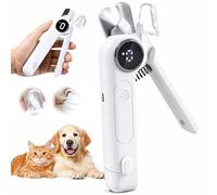 Qibivfo Coupe Ongle Chien avec Lumière LED 2-en-1, Coupe Griffe Chien & Lime Électrique, 3 Vitesses, Silencieux, Bac Collecteur, USB-C, Coupe Ongle Chat Sécurisé
