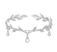 Qiblaou Couronne Reine Couronne Argent de Cristal Fleur Cheveux Rétro Diademe Mariage, Adapté aux de Rôle,Cosplay Femme Medieval Femme aux Mariages aux événements Carnaval