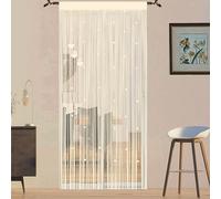 QiBoYuYe Rideau De Porte en Perles Rideaux Mouche pour Porte Exterieur Moustiquaire Rideau Anti Mouches Exterieur Cloison De Séparation De Pièces (Champagne 90x200cm)