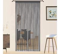 QiBoYuYe Rideau de porte - Rideau de porte pour fenêtre, mouches, décorations de portes, cloisons de chambre, salon, placard - Gris - 200 x 200 cm