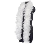 QIBZI Boas de déguisement pour enfants,Boa en plumes blanches, Boa Chandelle en plumes turques de 1,2 mètres de long, fête de danse de mariage faite maison pour la fête d'Halloween