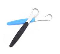 QICAITU Lot de 2 gratte-langue en métal de qualité médicale pour adultes et enfants, brosse dentaire pour une haleine fraîche, élimine la mauvaise haleine en quelques secondes (multicolore, 2 pièces)
