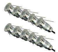 QICBYING 1/10PCS Projecteur LED Encastré - Mini Lampe pour Puits Enterré, Projecteur LED 1W 12V DC, Angle De Faisceau De 120°, Éclairage Paysager Extérieur Étanche IP67(White 4000K,10PCS-(DC-12V))