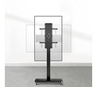 QICBYING Chariot TV Mobile avec Roues - Support TV À Rotation D'écran Horizontale Et Verticale De 0 À 90 °pour Les Écrans De 32 À 70 Po, Support TV Roulant À Réglage en Hauteur, Support De Plancher