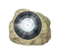 QICBYING Lampes Solaires De Jardin en Pierre, Projecteur LED Étanche, Spots De Jardin À LED Extérieurs, Éclairage Décoratif en Pierre pour Cour, Patio, Allée(Stone Color)