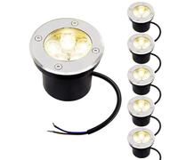 QICBYING Lot De 6 Éclairage Paysager - Spot LED Encastrable Au Sol, Spot Extérieur Encastré Étanche IP67, Spot Enterré D'extérieur 5W, pour Allée, Terrasse, Marche Et Jardin(White,24V)