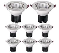 QICBYING Lot De 8 Projecteurs COB - Spot Encastré À LED, Plafonnier Semi-encastré, Projecteur Anti-éblouissement, Angle De Faisceau De 30°, pour Le Mur De Fond, Le Couloir, Le Salon(Warm White,7W)