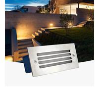 QICBYING Luminaire De Jardin Enterré Rectangulaire - 220V Spot Encastrable LED Exterieur, Projecteurs Encastrés Extérieurs Étanches IP65 Lumières d'angle D'escalier(Warm White Light,A(3W))