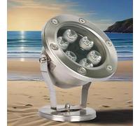 QICBYING Projecteur LED - Lampe sous-Marine Piscine, Éclairage Paysager sous-Marin Rotatif 12V, Projecteur LED Submersible Fontaine, Lampe D'étang Étanche IP68 Acier Inoxydable(Green,12W)