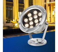 QICBYING RGB Eclairage sous Marin - Projecteur Rotatif, Lumières LED Submersibles 12V, Projecteur Extérieur Étanche IP68, pour Jardin, Piscine, Fontaine De Cour(Red,18w)