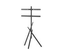 QICBYING Support De Sol Universel Téléviseur/Moniteur, Support TV Rotatif Gauche Et Droite, Fixation Horizontale Et Verticale, À Trois Pieds À Mortaise(Black)